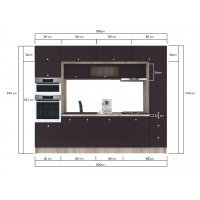 Bucatarie ZONE A 300 FRONT MDF K002 / decor 244